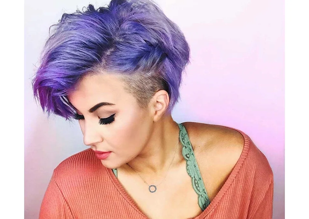 Shaved temple bob haircut for women for long hair