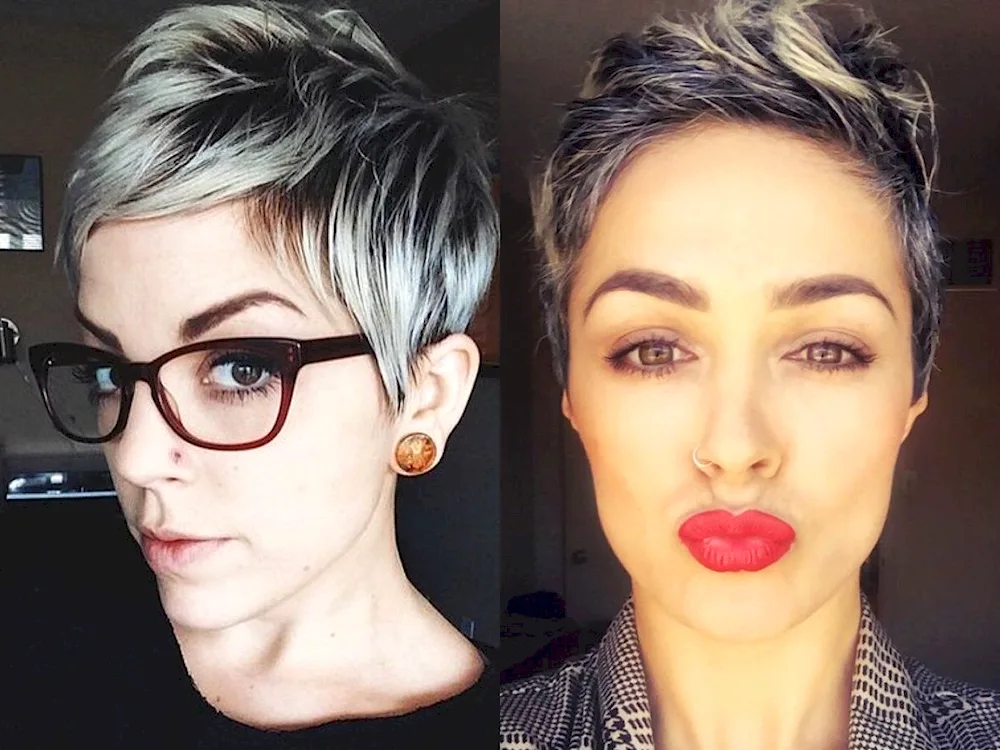 Pixie with dark roots