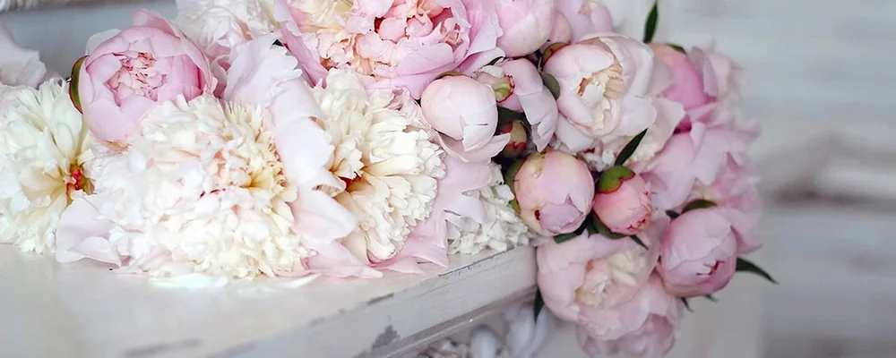 Girl with peonies