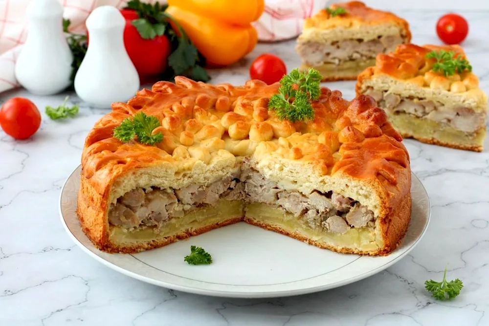 Decorating cabbage pie