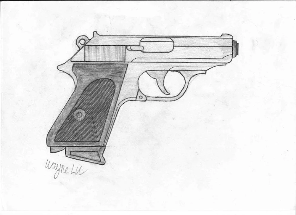 Walter PPK pistol drawing