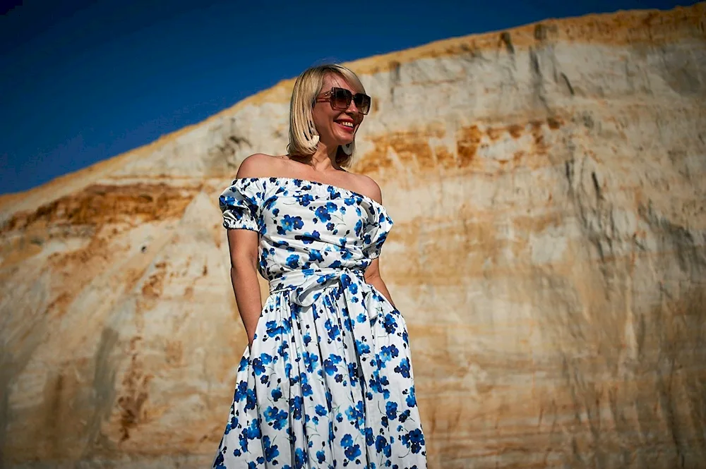 Beige calico dress