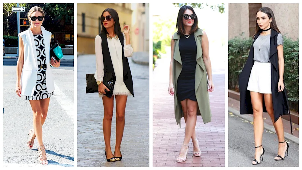 Sleeveless Dress with Vest