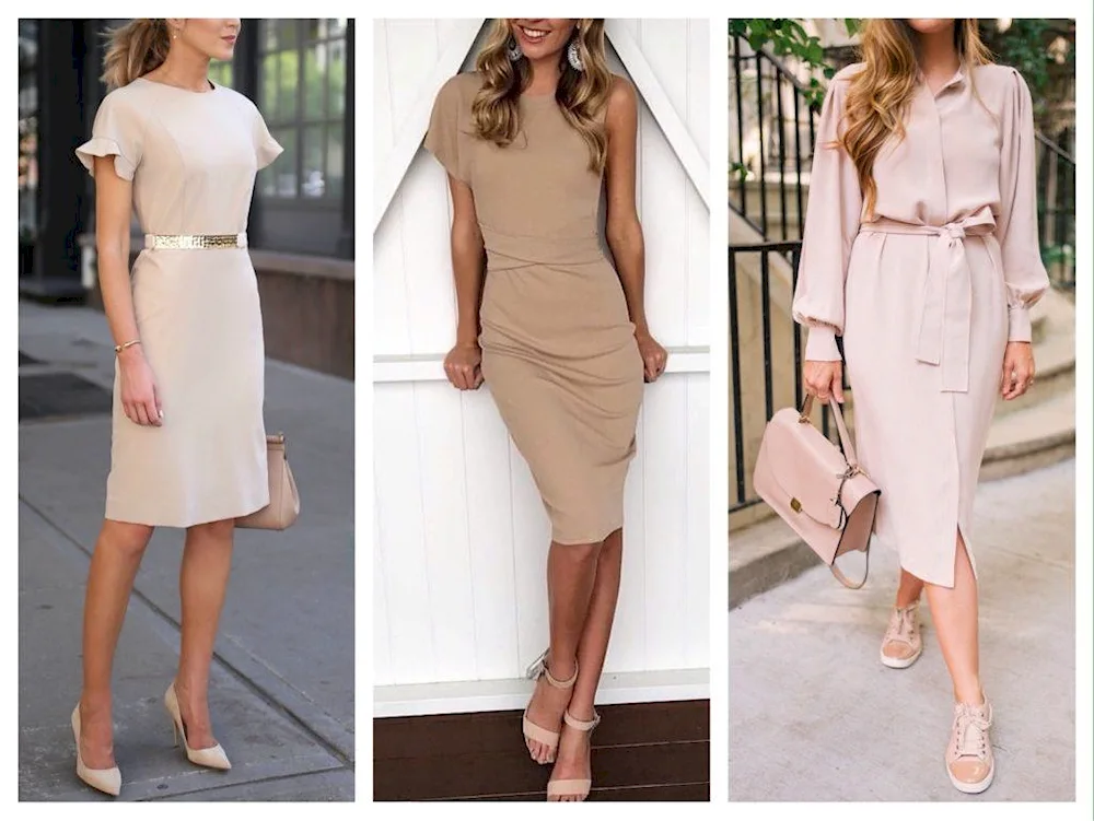 Dress in beige tones