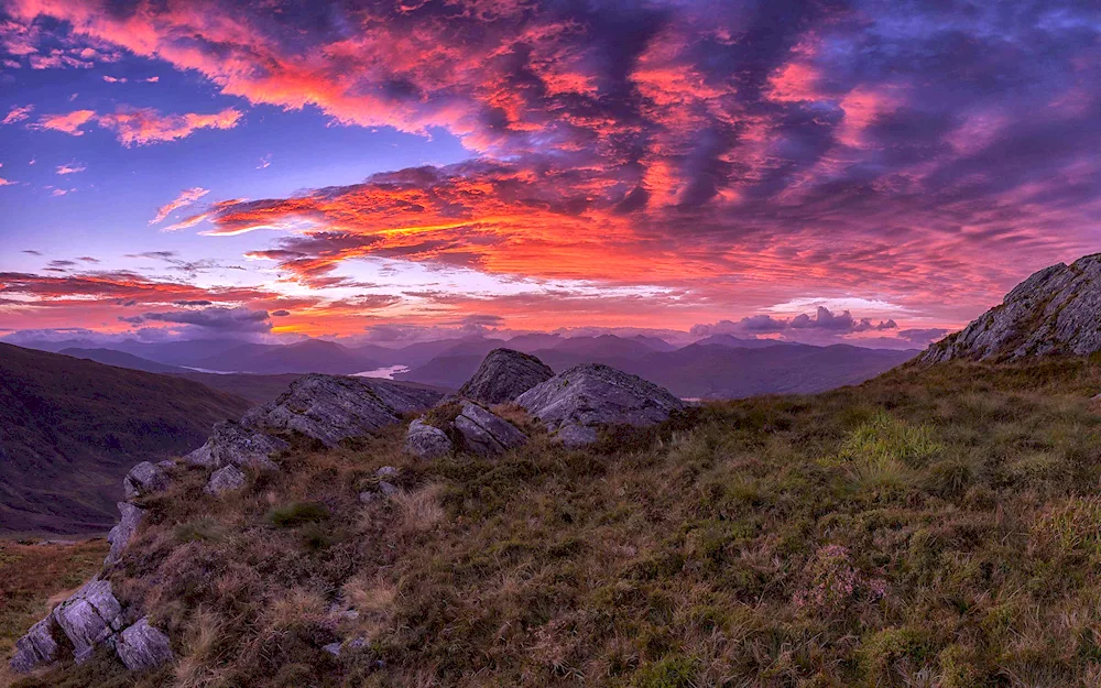 Dawn in the mountains