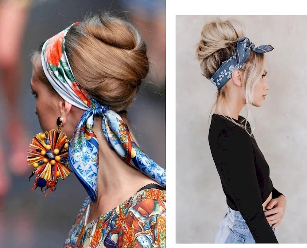 Stylish headscarf hairstyles with headscarf