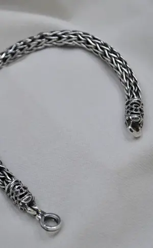 Braiding foxtail silver bracelet