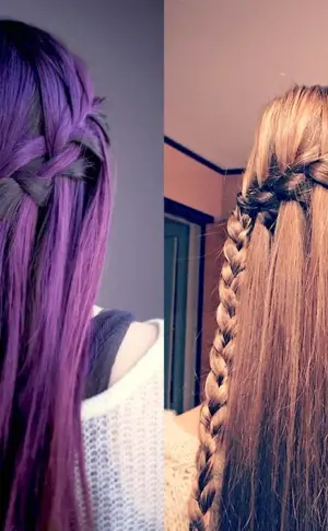 Waterfall braid with kanekalon