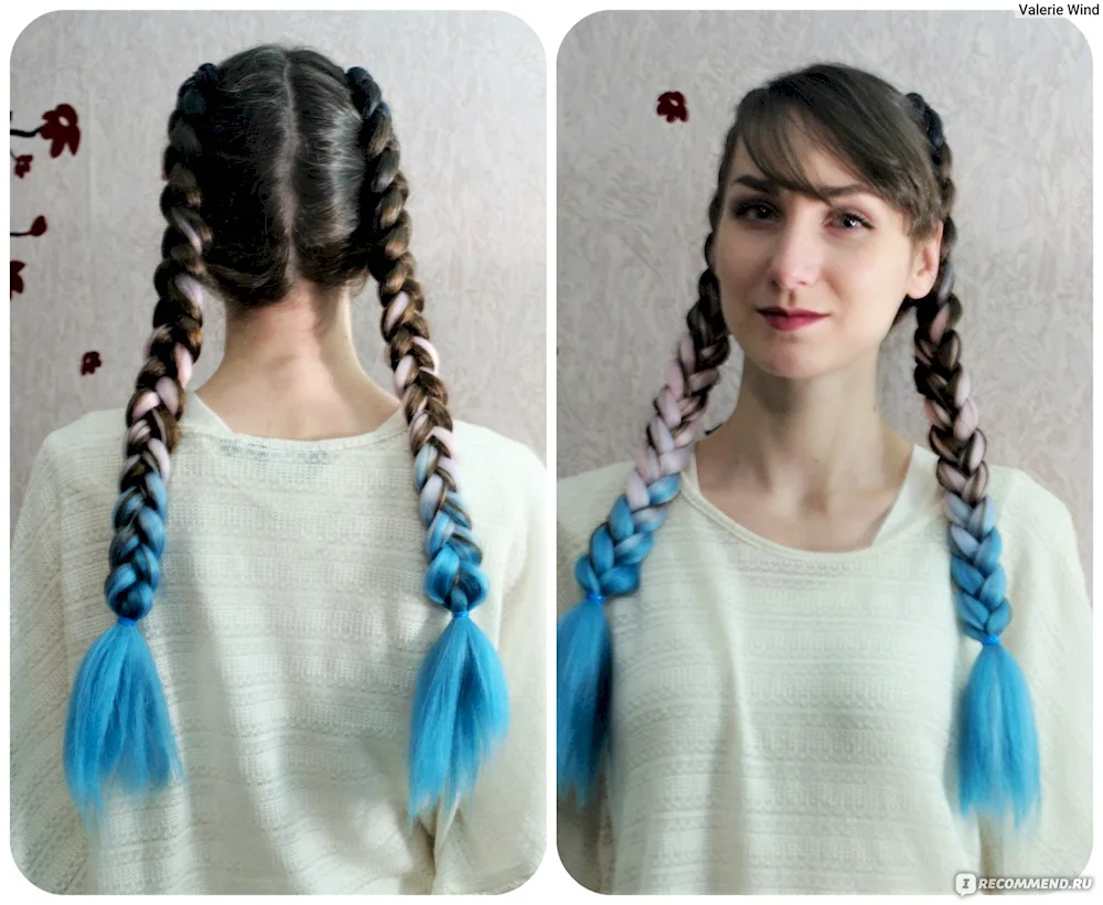 Waterfall braiding with kanekalon