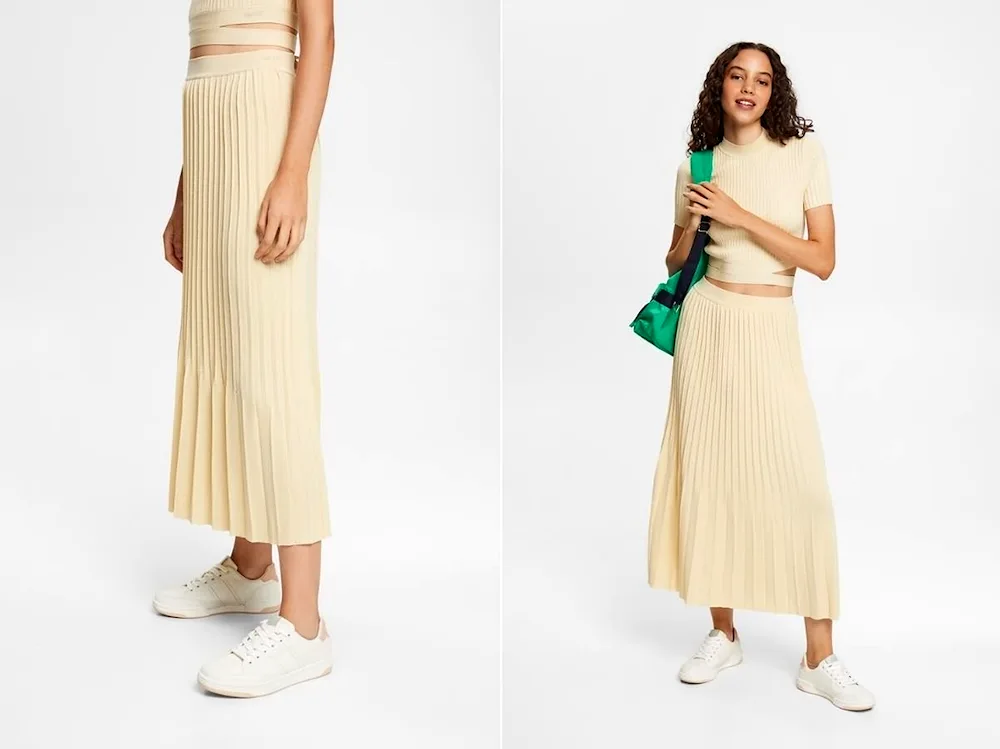 Silk midi skirt