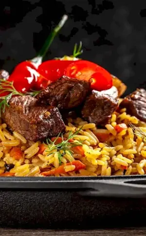 Uzbek plov Uzbek Chaykhan plov Uzbek Chaykhan plov Uzbekistan