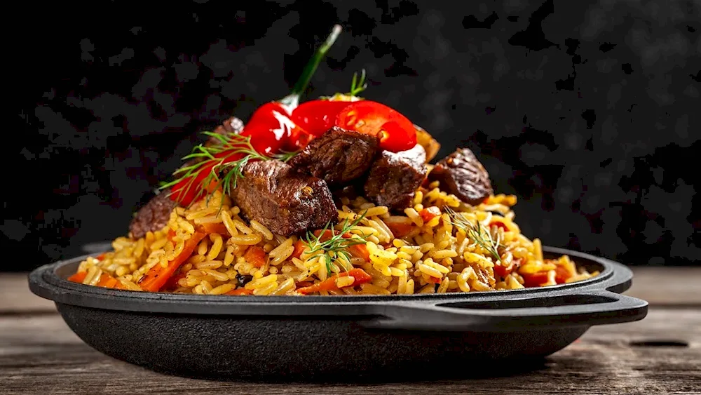 Uzbek plov Uzbek Chaykhan plov Uzbek Chaykhan plov Uzbekistan