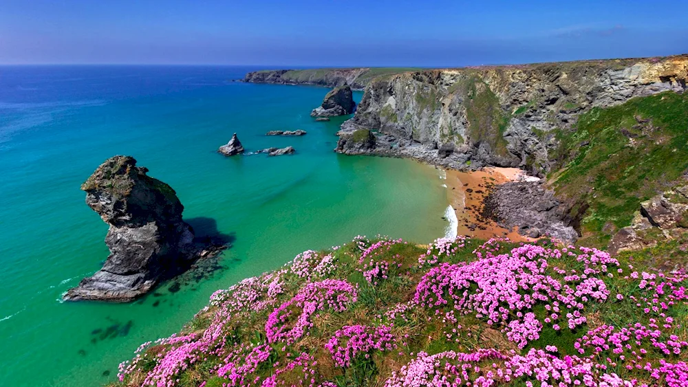 Cornwall coastline England