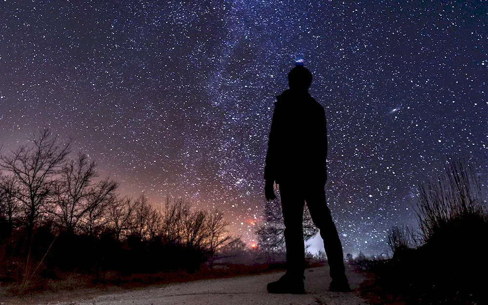 Under the starry sky