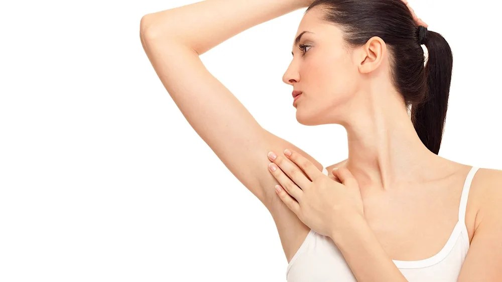 Hyperpigmentation of the skin in the armpit