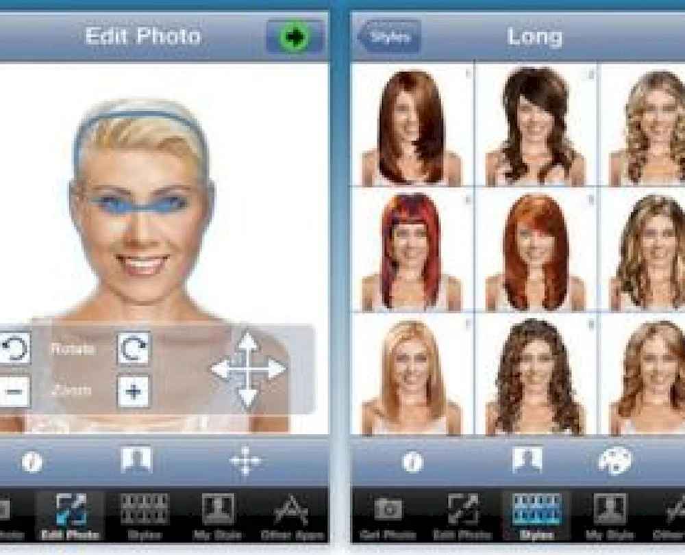 Find hairstyle and hair colour