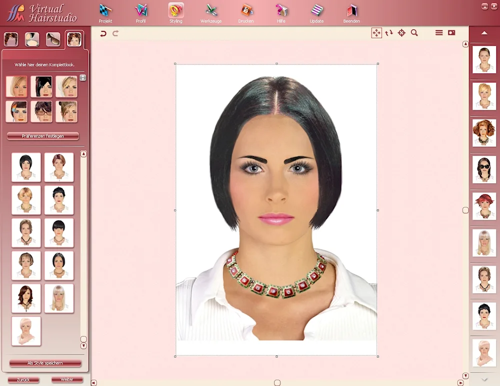 Computer hairstyle simulation