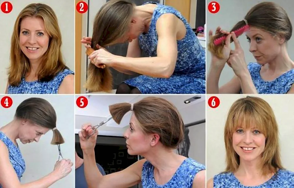 Cut Cascade on medium hair