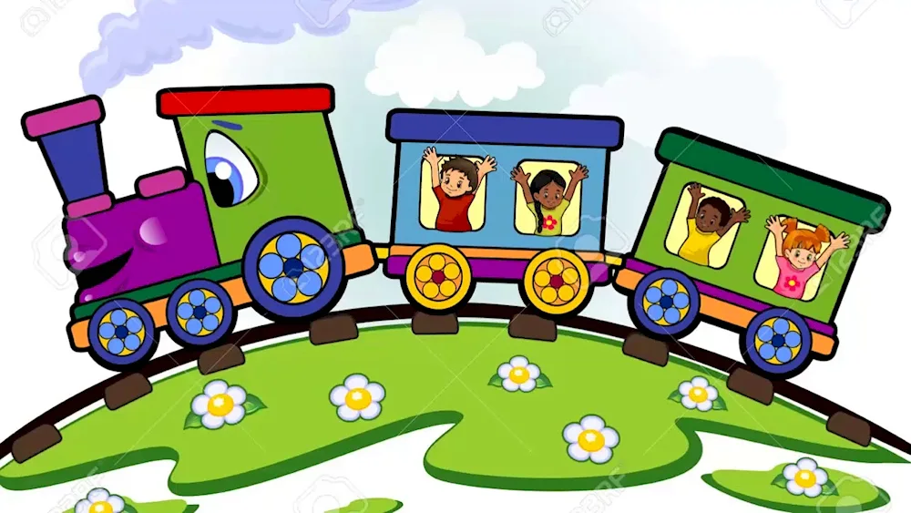 Train with carriages for children