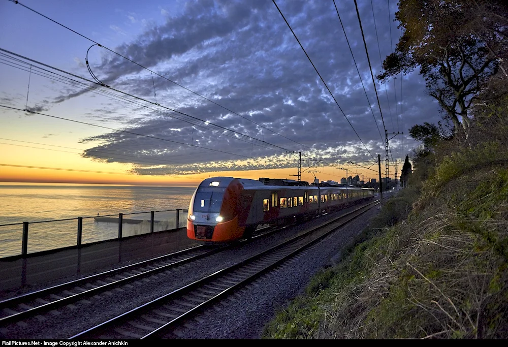 Train along the sea