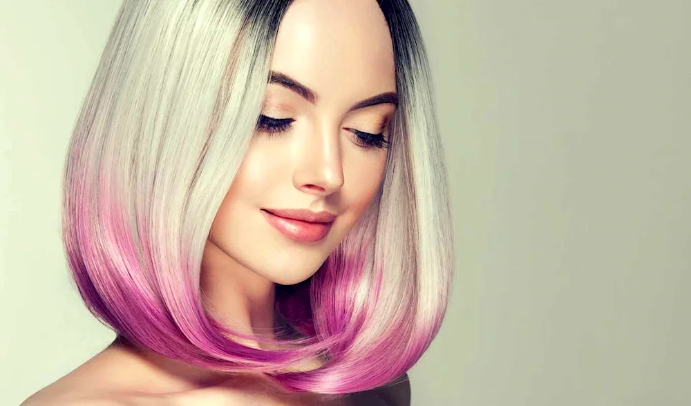 Blue strands on blonde hair