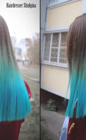 Hair colouring tonic on blonde hair