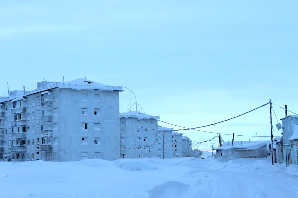 Polar night Vorgashor Vorkuta.