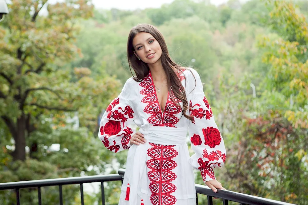 Polina Tkach in embroidered vyshyvanka