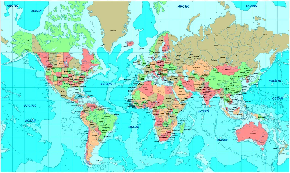 Political map of the world