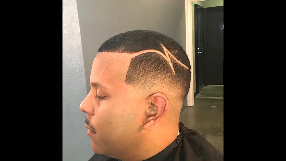 Stripe head haircut for men