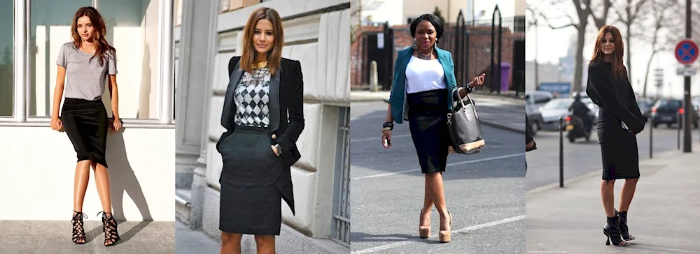 Skirt with pencil skirt