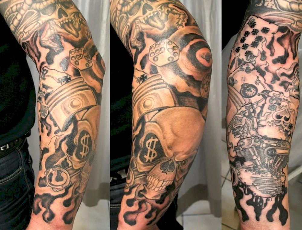 Half sleeve Polynesia tattoo forearm