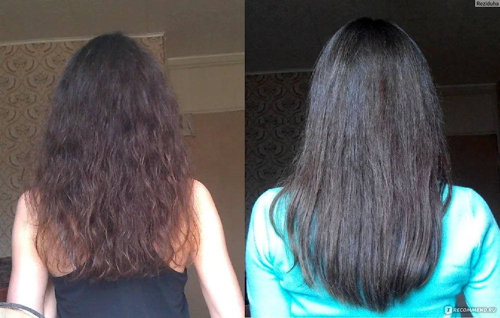 Laminating short hair. hair before and after