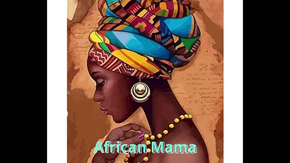 Diamond mosaic portrait of African woman