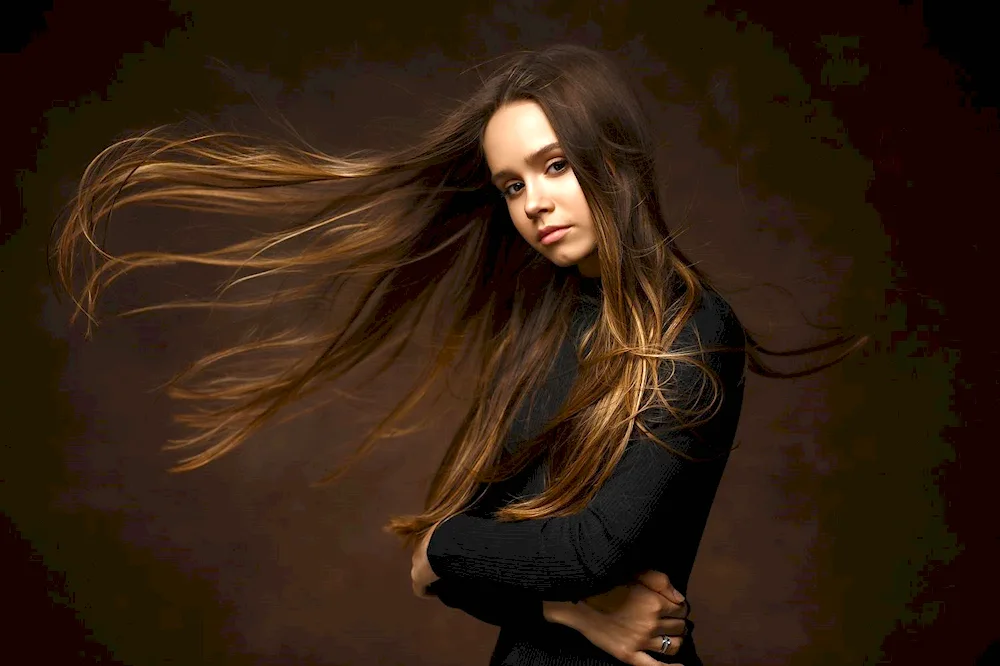 Portrait of a girl with long hair