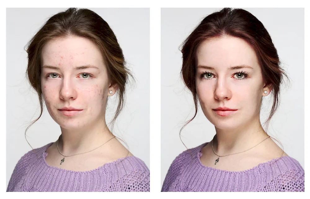 Portrait before and after