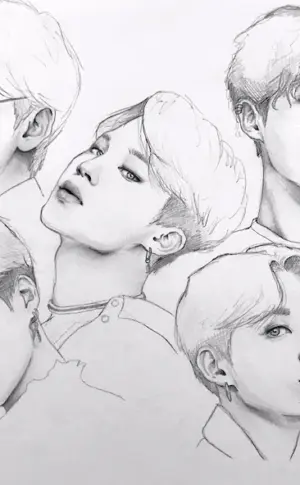 Portraits of BTS members