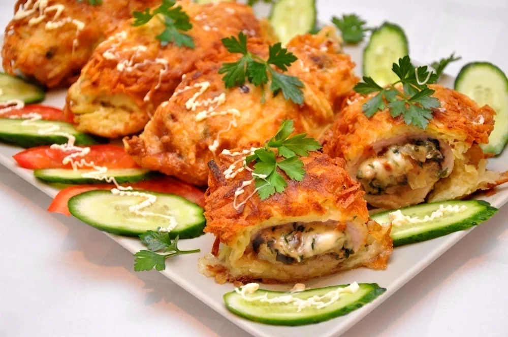 Chicken stuffed with oranges for a holiday table