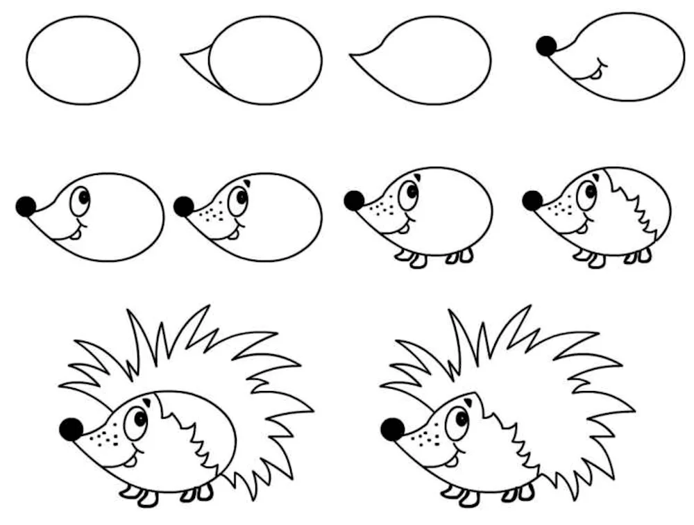 Step-by-step drawing diagrams for kids