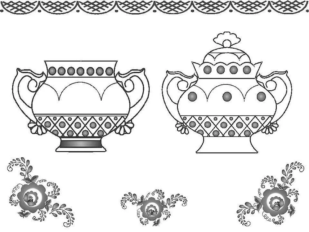 Gzhel painting by Zinaida Golubeva