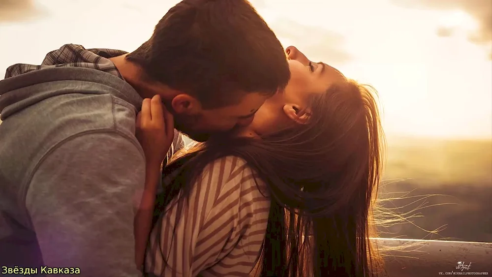 Boy and girl kissing