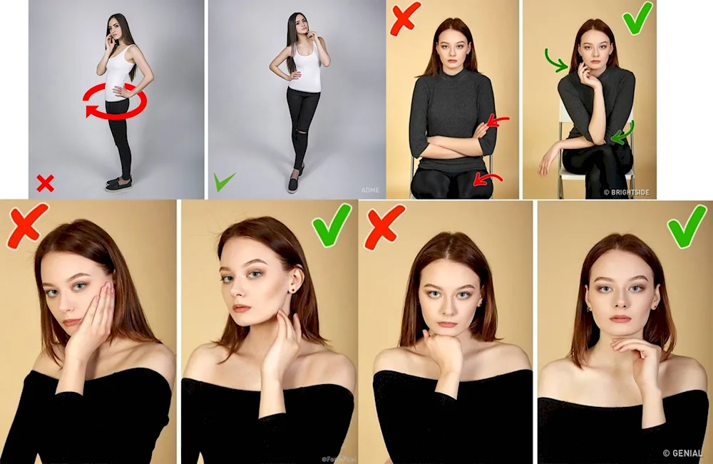 Positions for a photo shoot