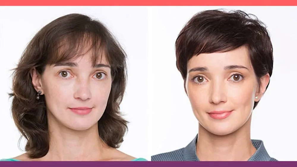 Girl before and after