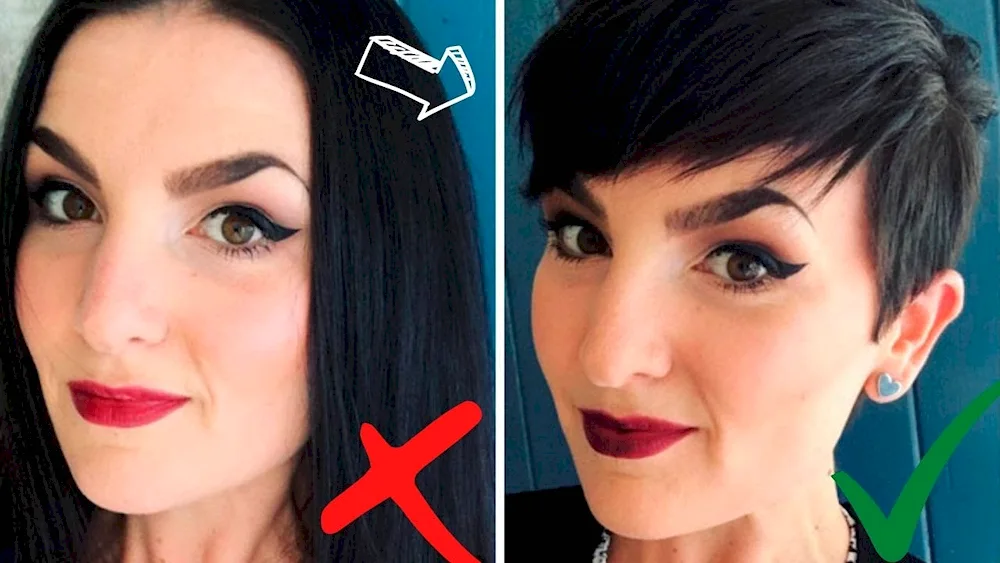 Transformation of hairstyles before and after