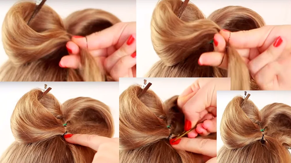 Bow hairstyle out of hair