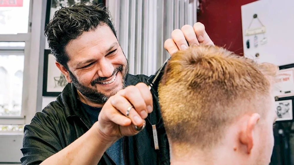 Haircut mess on men's head