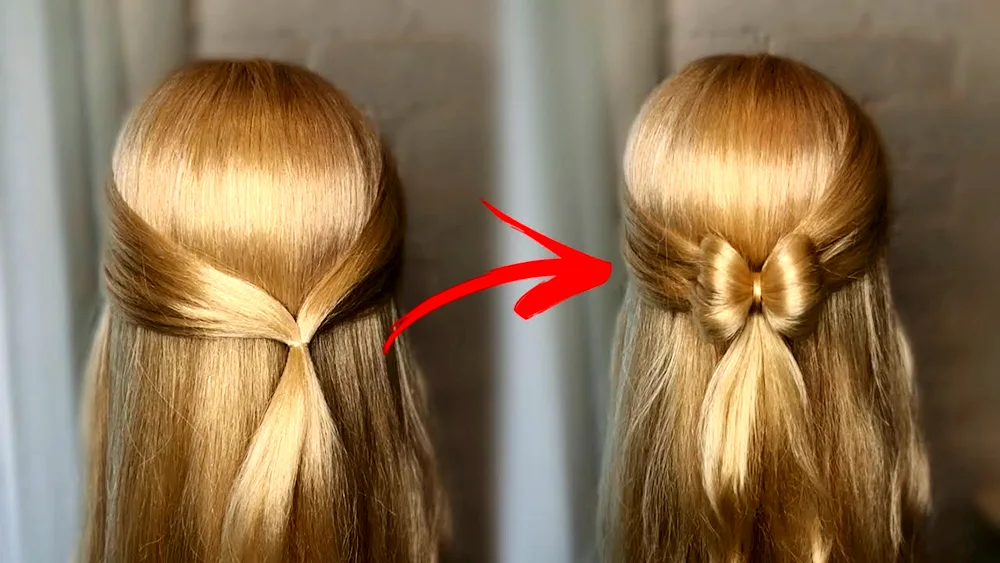 Bow hairstyle for hair