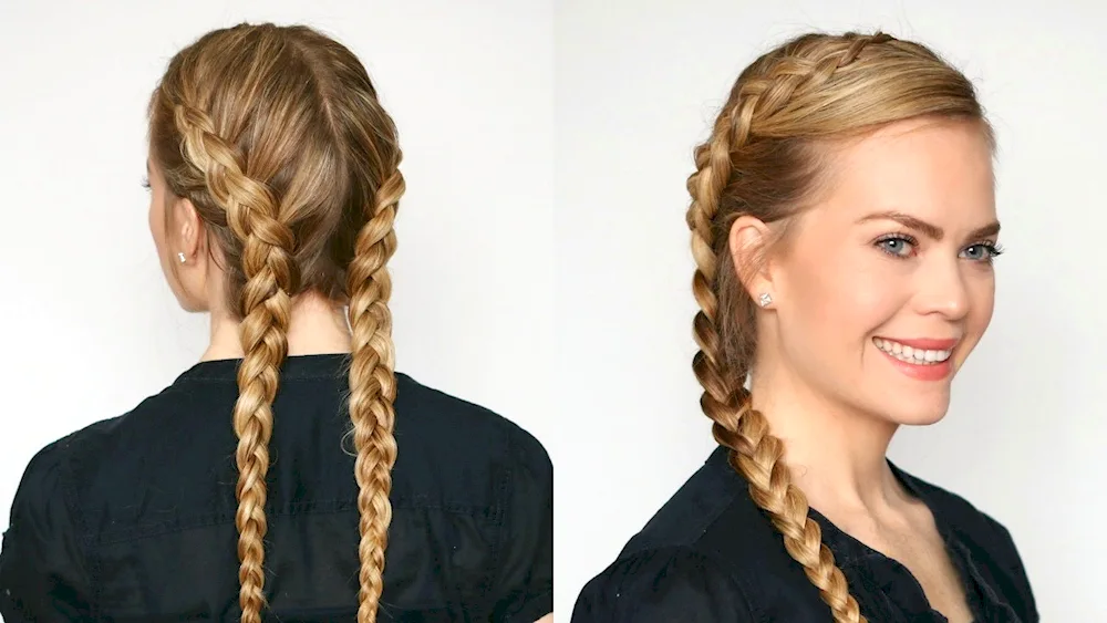 2 French braids