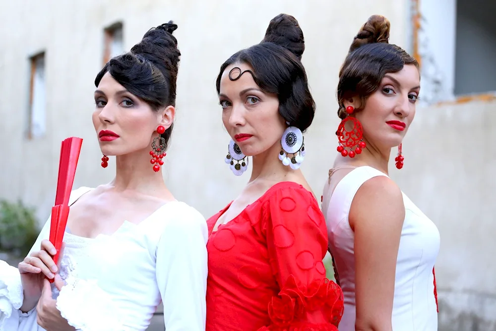 Spanish flamenco hairstyle