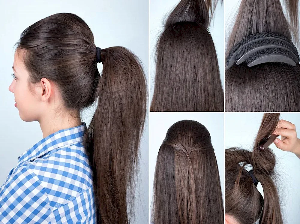 Ponytail hairstyle for long hair